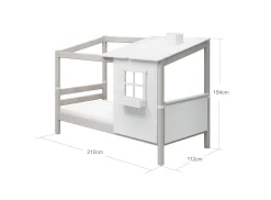 Einzelbett mit 1/2 Classic-Haus