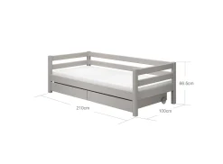Einzelbett mit 2 Schubladen