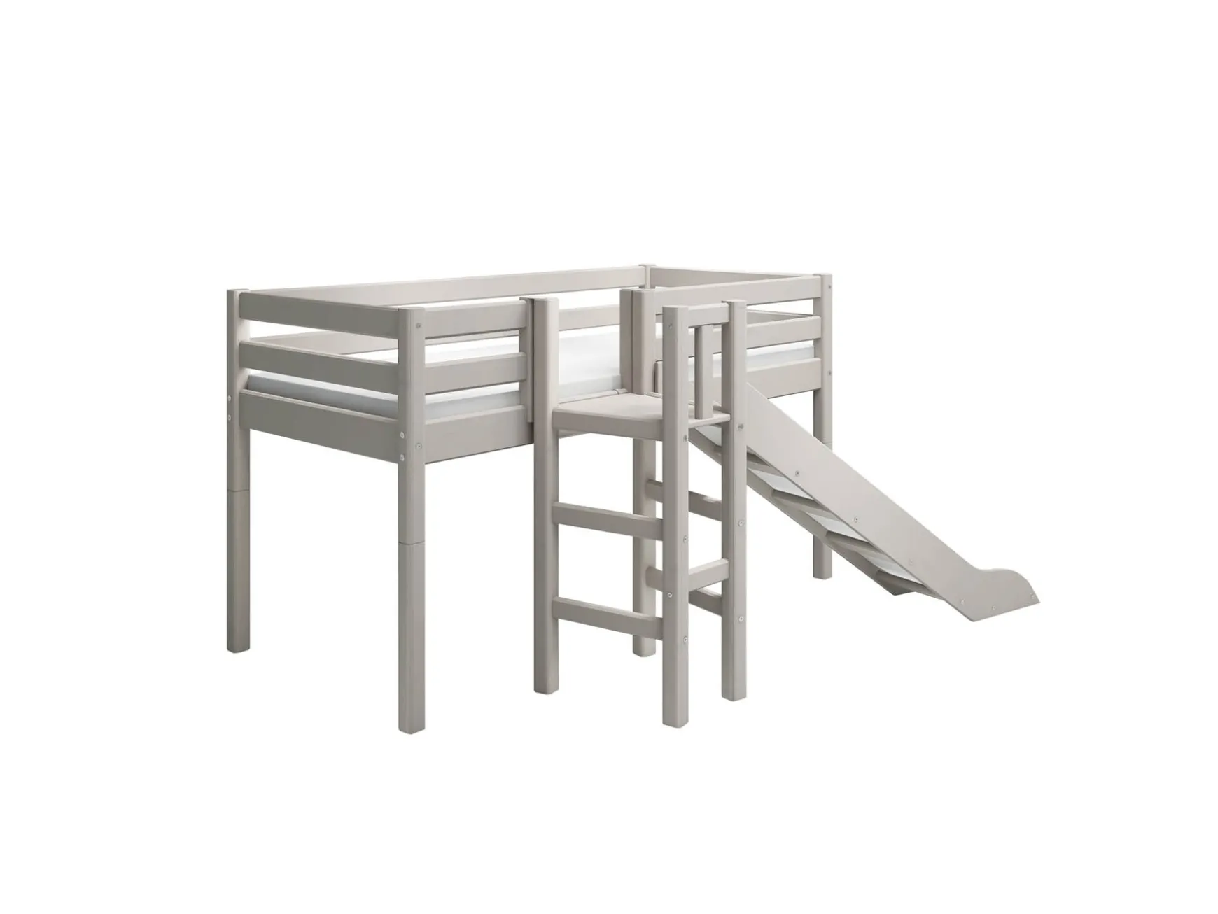 Halbhohes Bett mit Plattform und Rutsche