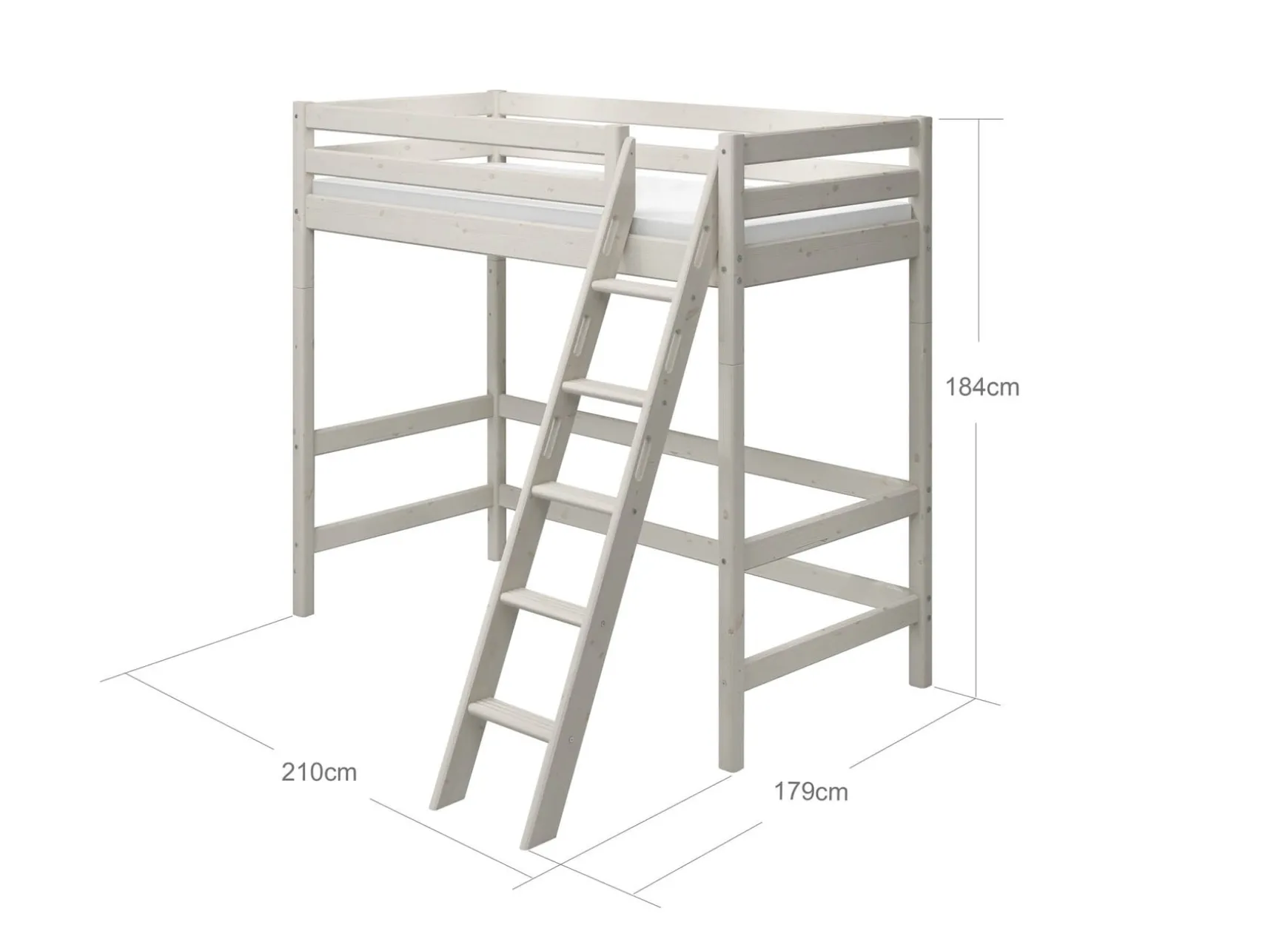 Hochbett mit Schrägleiter