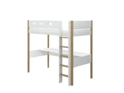 Hochbett mit senkrechter Leiter und Schreibtisch