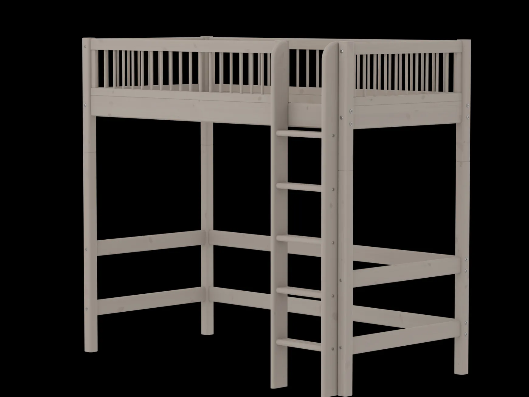 Hochbett mit senkrechter Leiter