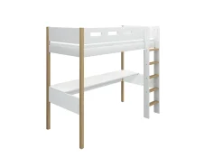 Hochbett mit senkrechter Leiter und Schreibtisch