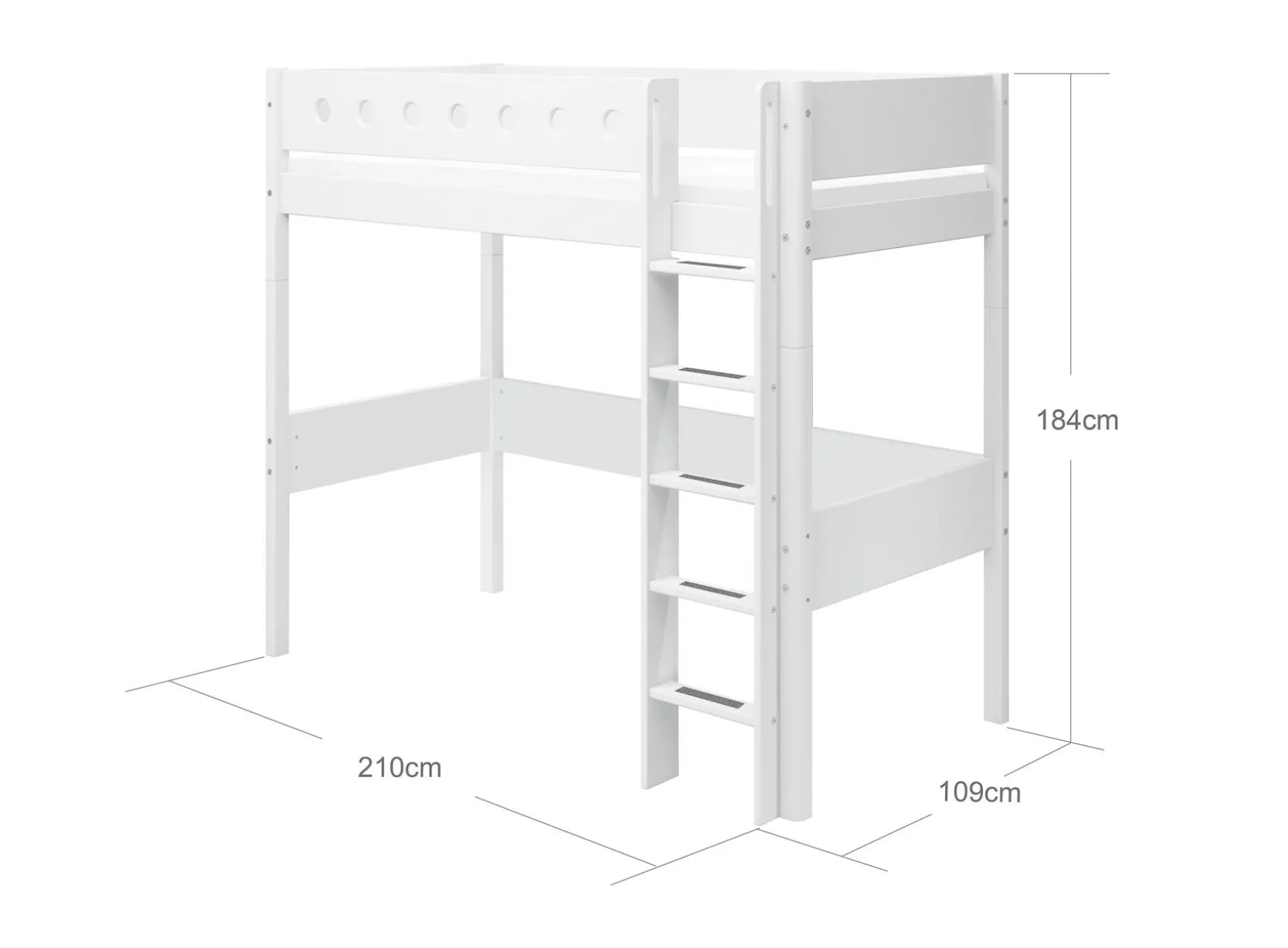 Hochbett mit senkrechter Leiter