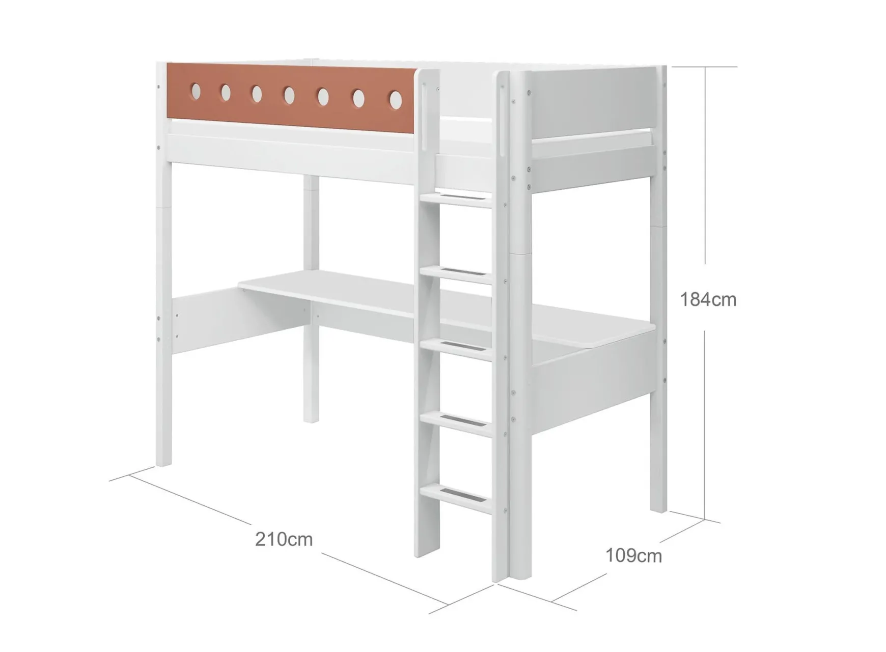 Hochbett mit senkrechter Leiter