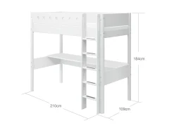 Hochbett mit senkrechter Leiter