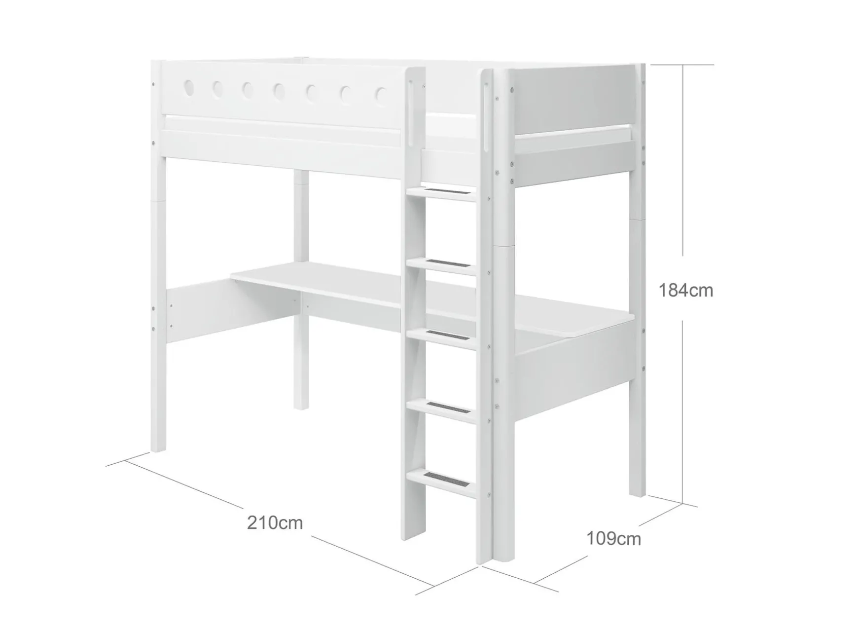 Hochbett mit senkrechter Leiter