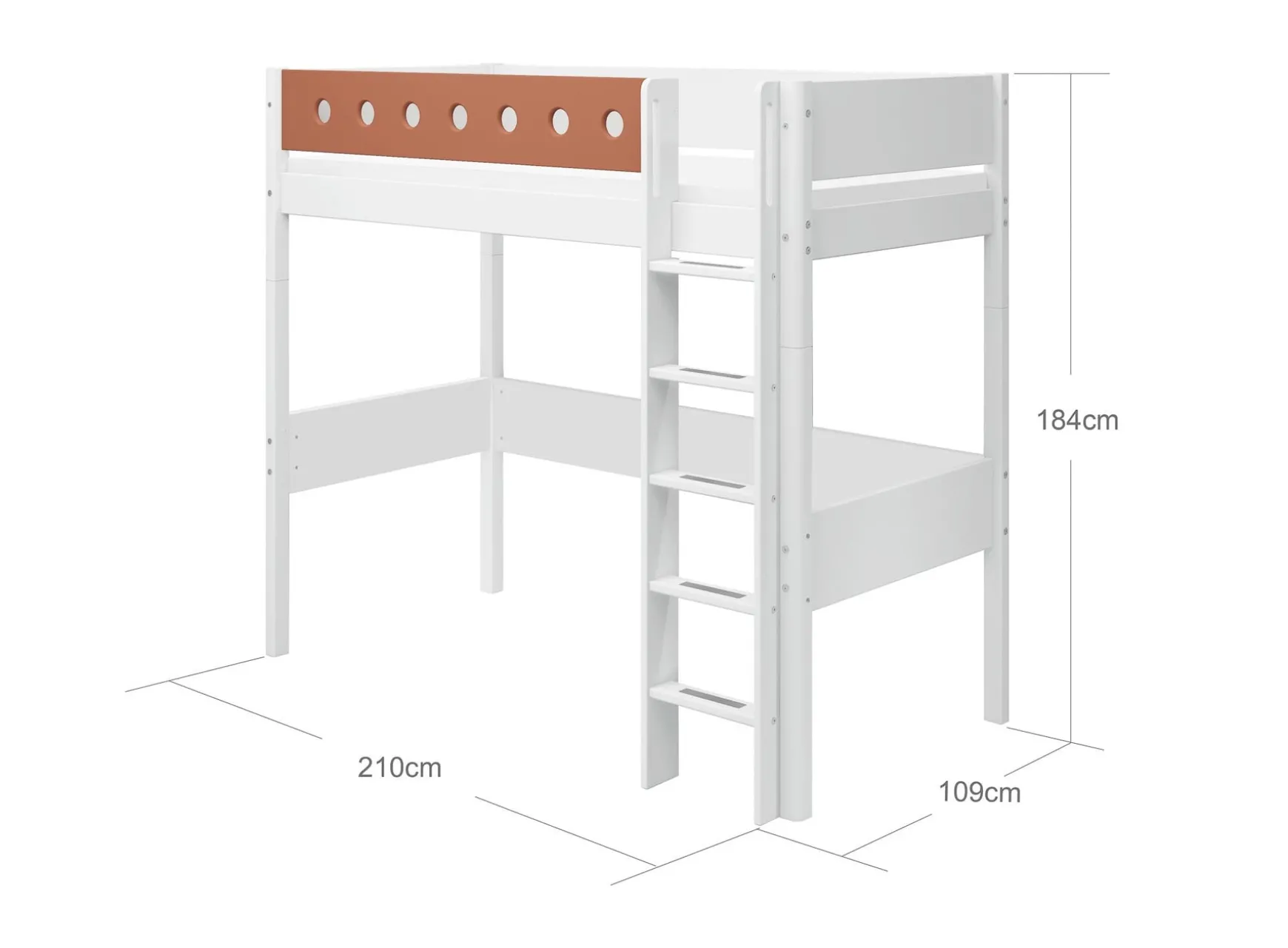 Hochbett mit senkrechter Leiter