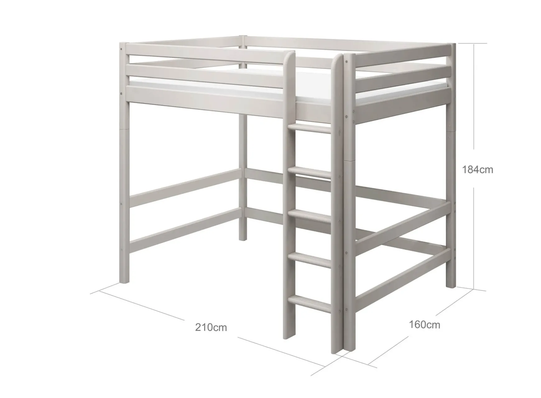 Hochbett mit senkrechter Leiter