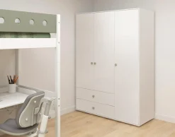 Kleiderschrank, 3 Türen + 2 Schubladen