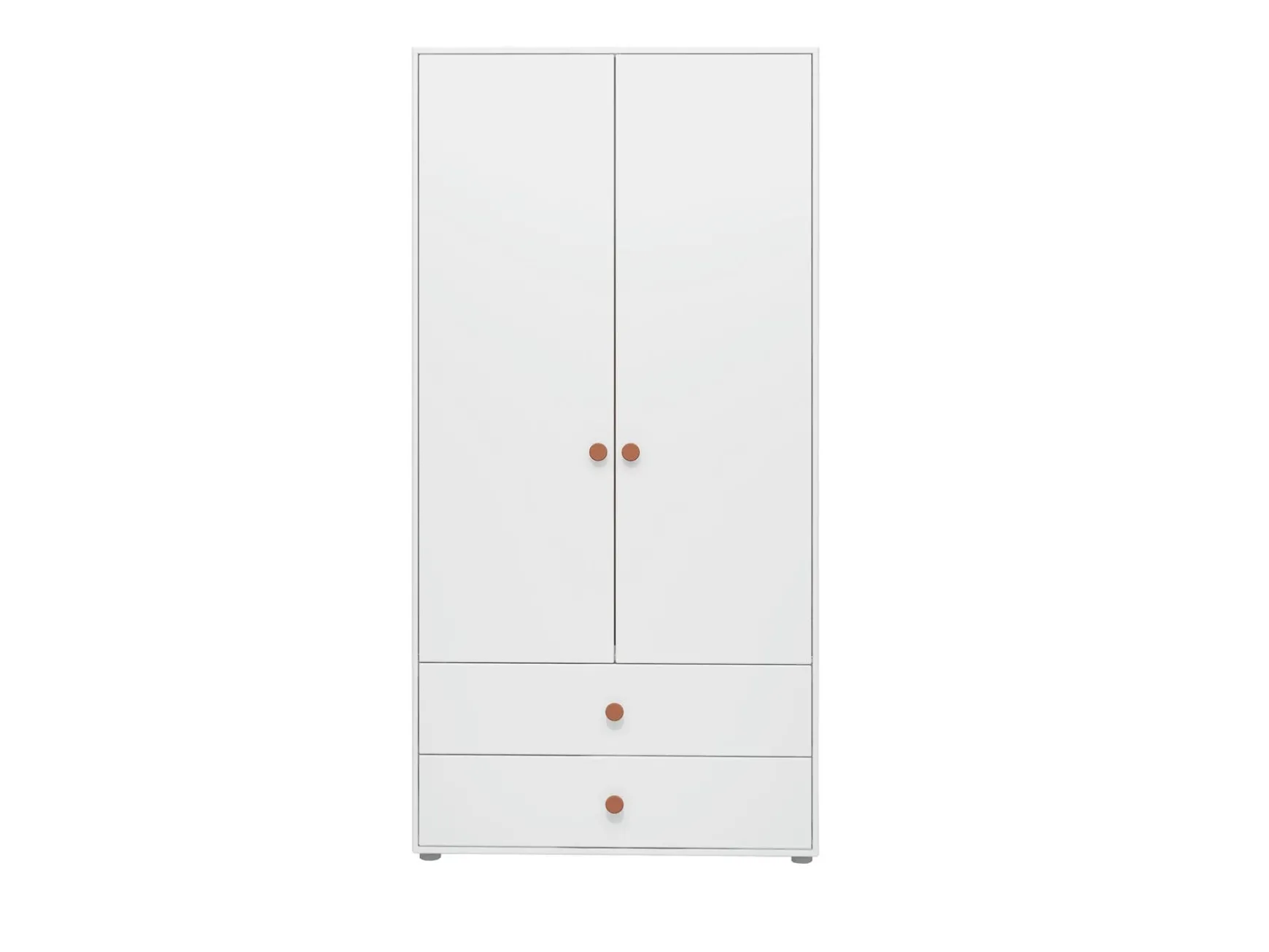 Kleiderschrank, 2 Türen + 2 Schubladen