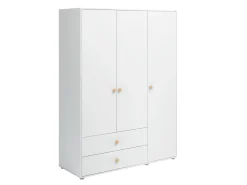 Kleiderschrank, 3 Türen + 2 Schubladen