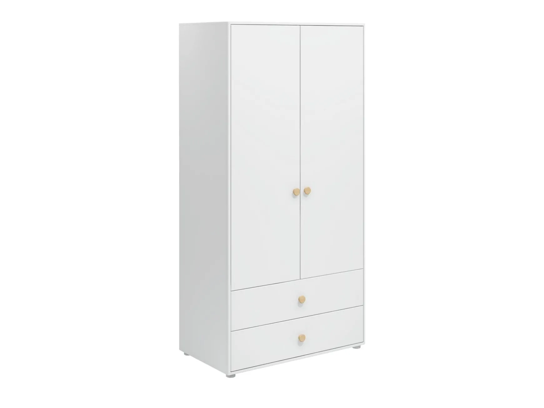 Kleiderschrank, 2 Türen + 2 Schubladen