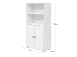 Midi Bücherregal, 2 Türen