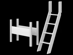 White - Schrägleiter und Pfosten für mittelhohes Bett
